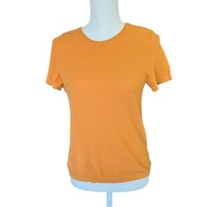 J. Crew Orange Waffle Short Sleeve Sweater. Womens Size Small